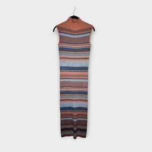 House of Harlow 1960 Ribbed Knit Striped Sleeveless Sweater Dress Women's Small